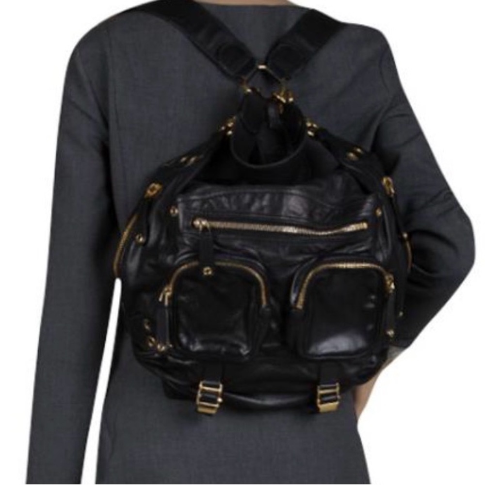 Gucci (never used) Black Leather Bag with Gold Hardware